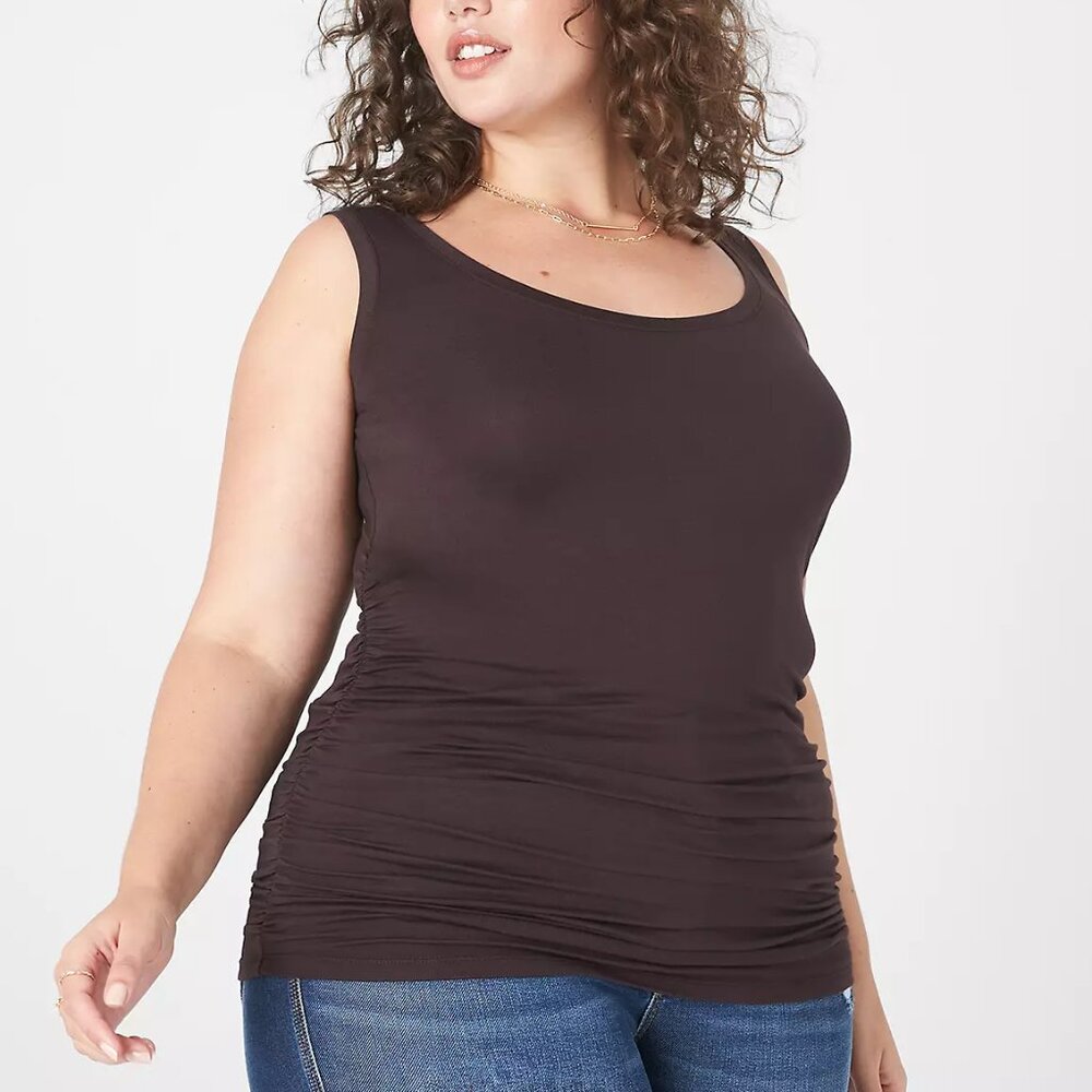 Lane Bryant Fitted Scoop-Neck Ruched-Side Tank Sz 22/24